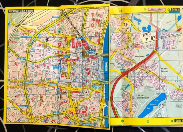 Alter Stadtplan KÖLN und Umgebung von 1988 3