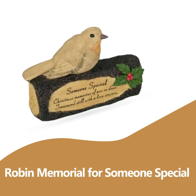 Robin Memorial Log Grave Ornaments Christmas Gifts for Tribute Someone Special