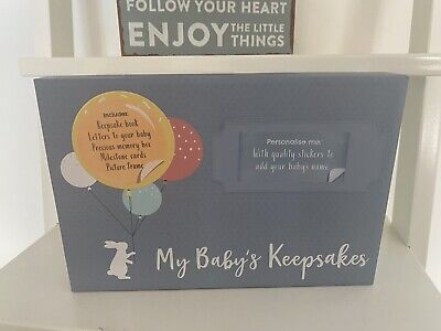Baby Keepsake Box With Milestone Cards & Photo Frame Birth Christening Gift