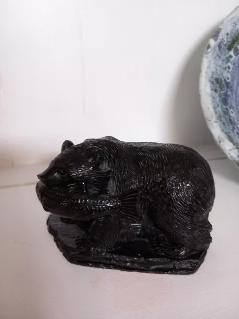 Vanstone Canada Grizzly Brown Bear With Salmon Figure Figurine Animal Ornament