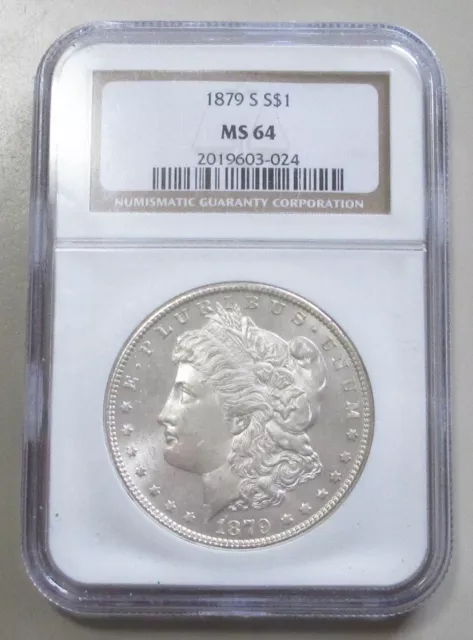 Stunning $1 1879 S Blast White Morgan Ngc Ms 64