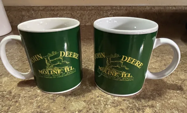 LOT OF 2 - John Deere Coffee Mug Moline Illinois