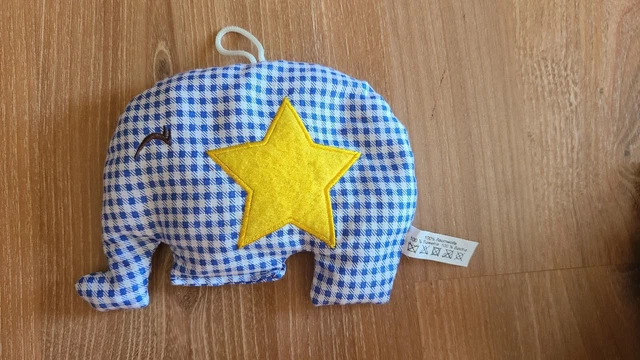 Kirschkernkissen Elefant Blau Weiß Kariert