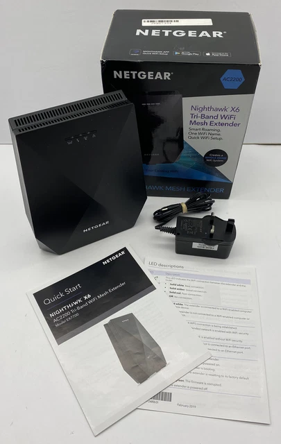 Netgear Nighthawk X6 AC2200 Estensore rete WIFI tri-band EX7700-100UK in scatola