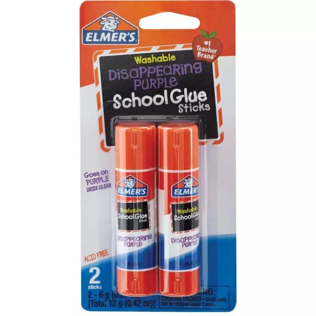 Elmer's 0.21 Oz. Clear Drying Washable School Glue Stick (2-Pack) E522 Pack of