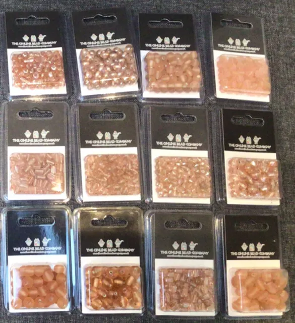 Perles de verre mélangées abricot/pêche brillantes et mates pour la fabrication de bijoux et tout l'artisanat 3