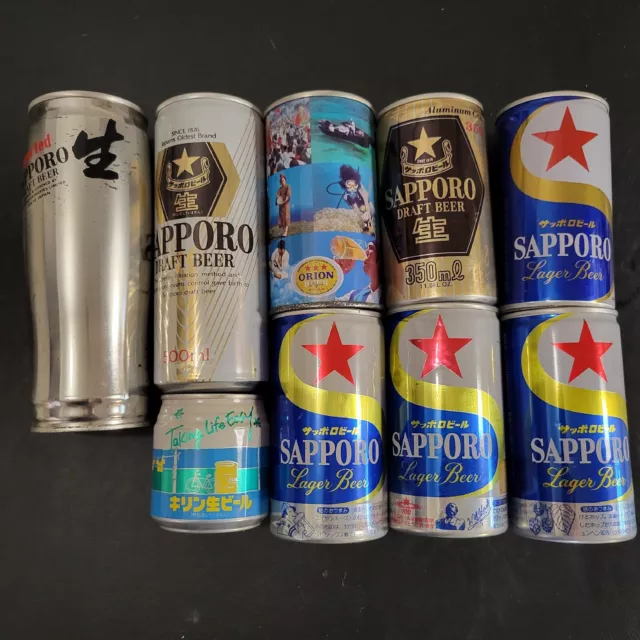 Sapporo and Orion Beer - Lot of 9