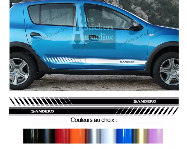 2 X Bandes Bas De Caisse Pour Dacia Sandero Stepway Autocollant Sticker Bd107-6