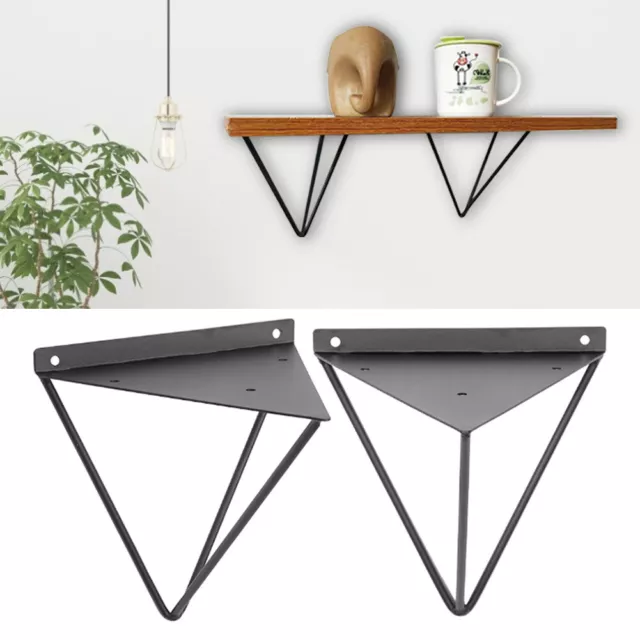 2PCS Durable Hairpin Industrial Wall Shelf Bracket Support Metal Prism Mount