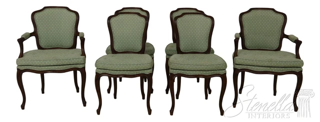 L57854EC: Set of 6 French Louis XV Style Upholstered Dining Room Chairs L57854EC: Set of 6 French Louis XV Style Upholstered Dining Room Chairs