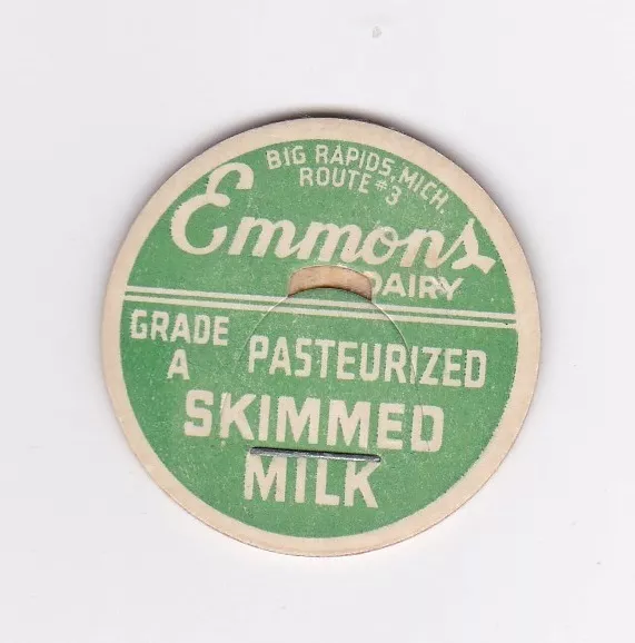 Milk Bottle Cap. Emmons Dairy. Big Rapids, Mi.