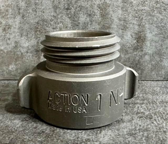 Aluminum Fire Hose Thread Adapter, 1" M.NST(NH) x 3/4" Female Garden Hose - new