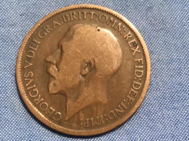 1918 George V British Halfpenny 1/2p