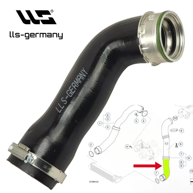 Turboschlauch Für BMW 330d 335dX LLS-GERMANY Ladeluftschlauch / Turboschlauch Für BMW 3er F30 F31 F34 330d / 330dX / 335dX - Kompatibel Mit OE 11617823233 OEM 11617823233 Kompatibel
