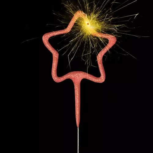 Brillo no portátil en forma de estrella de oro rosa 17 cm
