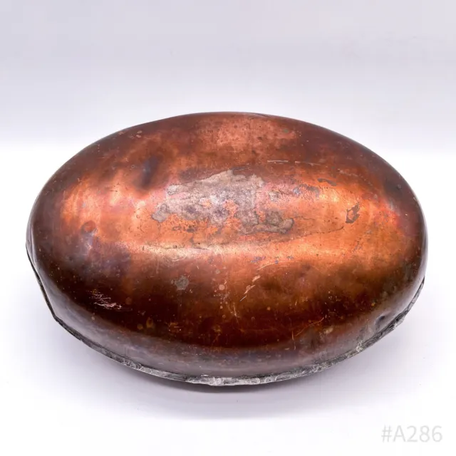Antike Kupferbettflasche, Bettflasche, Wärmflasche „Rein Kupfer“ oval | 25cm 10