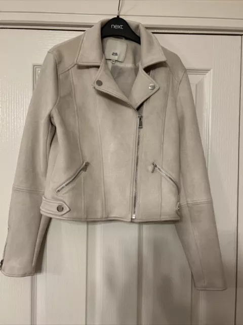 Girls River Island Suede Biker Jacket Age 11-12 New With Out Tags  Light Ivory