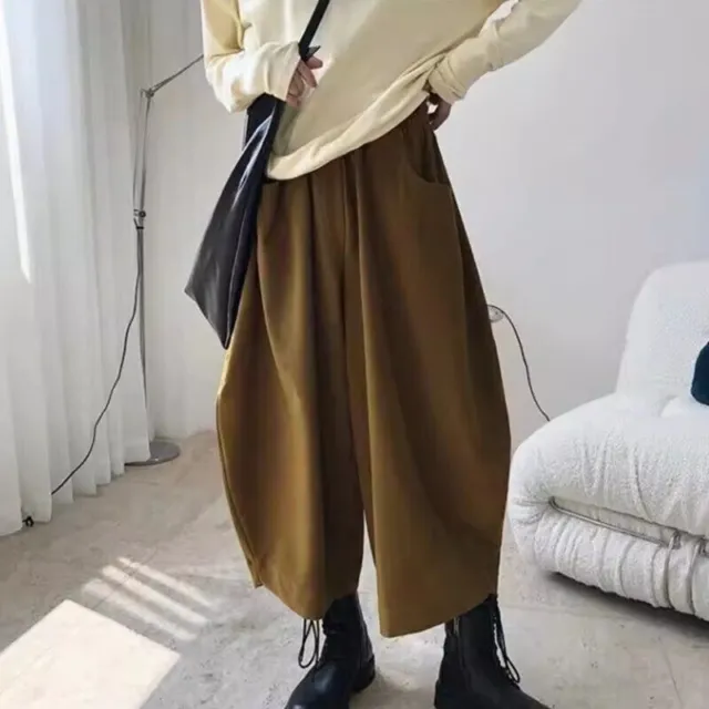WOMENS CASUAL JAPANESE Style Loose Wide Legs Pants Fashion Harem Trousers  Street £30.92 - PicClick UK