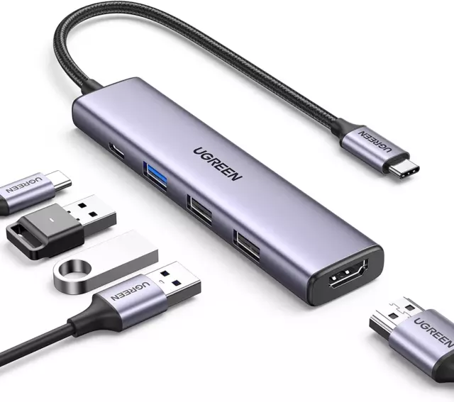 UGREEN Revodok USB C Hub mit PD 100W, 4K HDMI, 3 USB A Datenports 5Gbps USB C Do