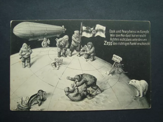 Ak Ansichtspostkarte Deutsches Reich Um 1910 Nordpolarkarte Zeppelin