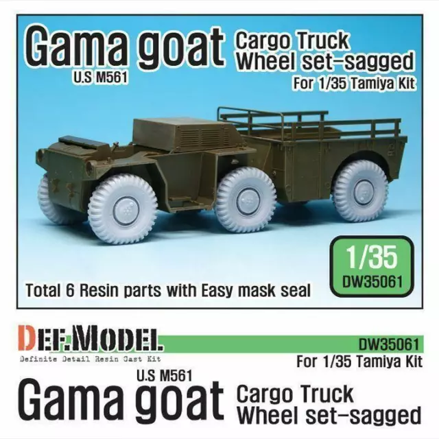 US M561 'Gama Goat' Sagged Wheel set (for Tamiya 1/35)