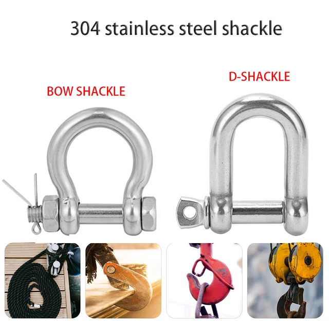 MARINE 304 STAINLESS Steel Shackles Clevis Boat Rigging Bow/D Shape ...