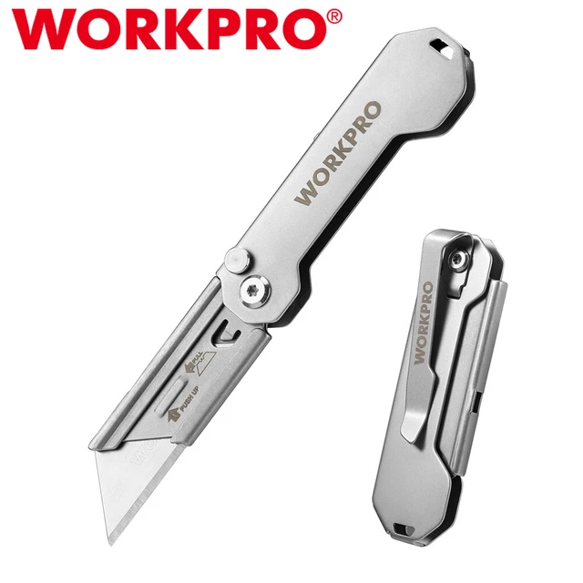 WORKPRO EDC FOLDING Utility Knife Box Cutter Mini Quick Change Blade