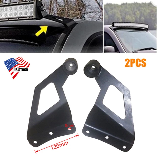 2PCS SUV Off-road Roof LED Light Strip Mounting Bracket Car Upper Bar Rack Stand