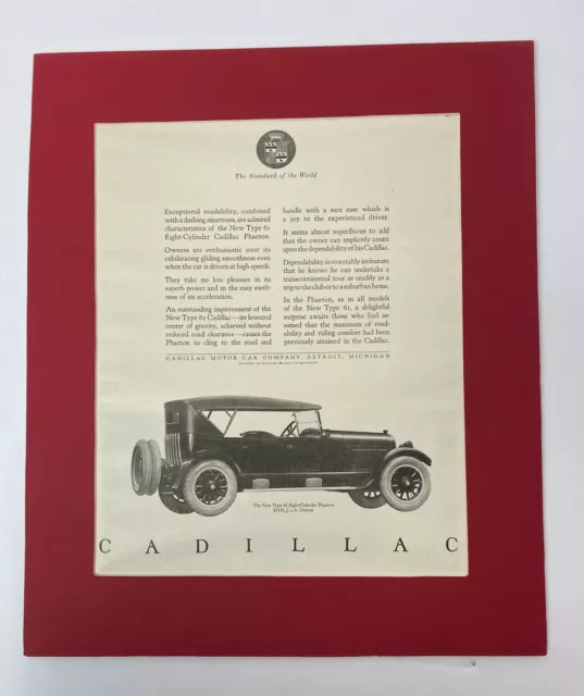 Mar 11 1922 Saturday Evening Post Cadillac Type 61 Phaeton 8 Cyl Ad Print