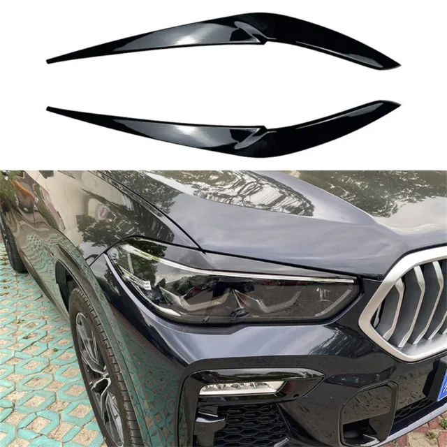 Pour BMW G05 X5 G06 X6 2019-23 Avant Phare Paupières Noir Brillant Les Sourcils