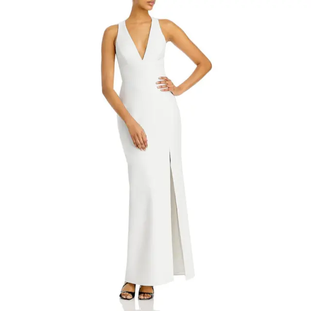 BCBGMAXAZRIA Womens White Cut-Out Maxi Evening Dress Gown 12 BHFO 9641