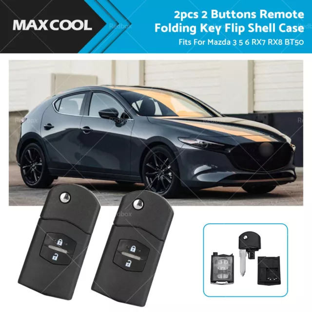 For Mazda RX8 Car Remote Key Shell 3 Buttons Flip Folding Key Case