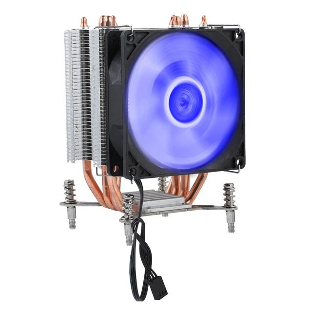 4 HEAT PIPE CPU Fan Cooler Heat Sink Radiator With Screw & Light (Blue ...