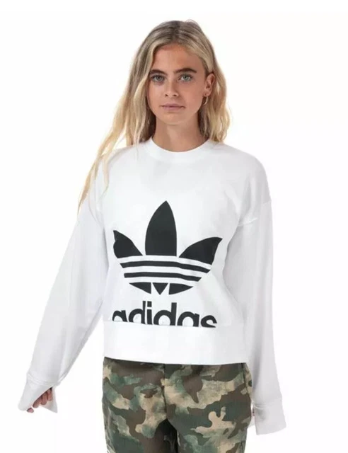 DONNA ADIDAS ORIGINALS Maglione Girocollo Regular Fit Felpa Bianco EC5777 EUR 36 23 PicClick IT