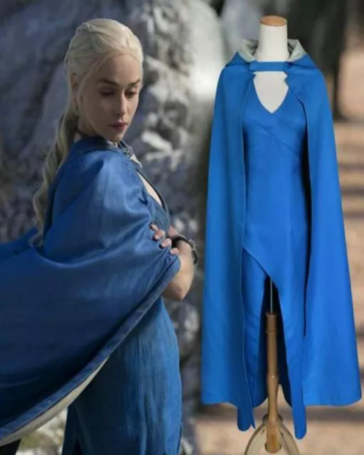 Game of Thrones Halloween Daenerys Targaryen abito elegante costume mantello cosplay u 3