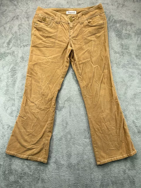 Aeropostale Velour Flare Pants Juniors 9 Womens 32 Brown Khaki Mid Rise Chino