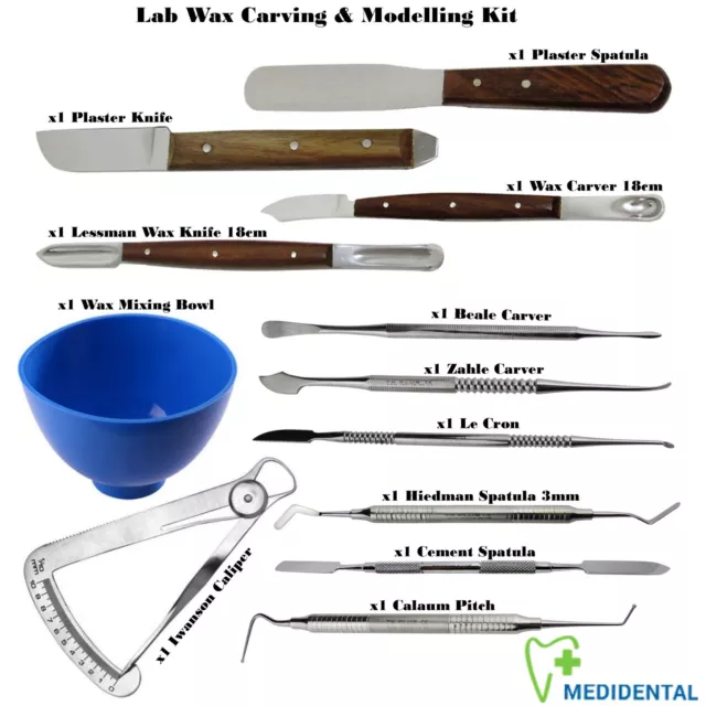 Dental Lab Wax Tools Kit - Beale - Zahle - Kelly - Mixing Plaster Tools Lab