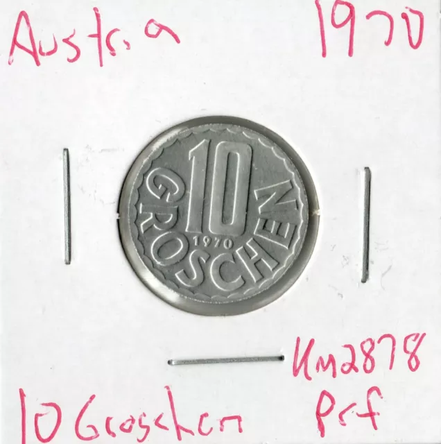 Coin Austria 10 Groschen 1970 KM2878, proof