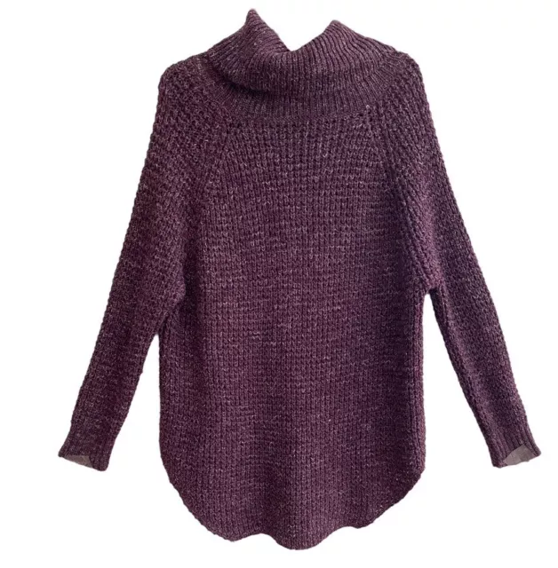 Free People Dylan Tweedy Oversized Cable Knit Sweater M 3