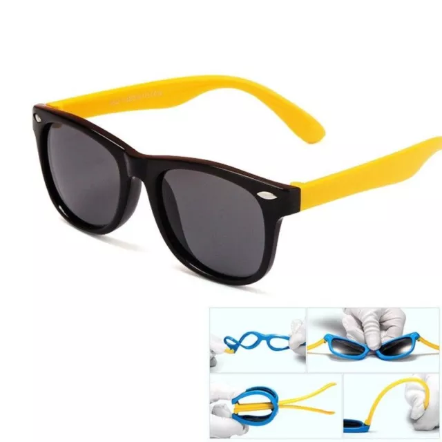 Kids Multi Colours Polarised Wayfarer Style Silicone Shatter Proof Sunglasses