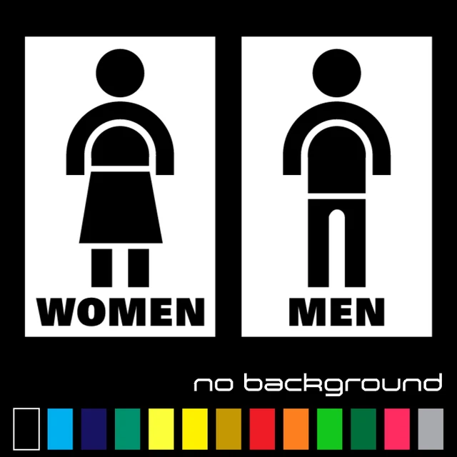 RESTROOM SIGN STICKER Vinyl Decal Men Women Shop Public Bathroom Door