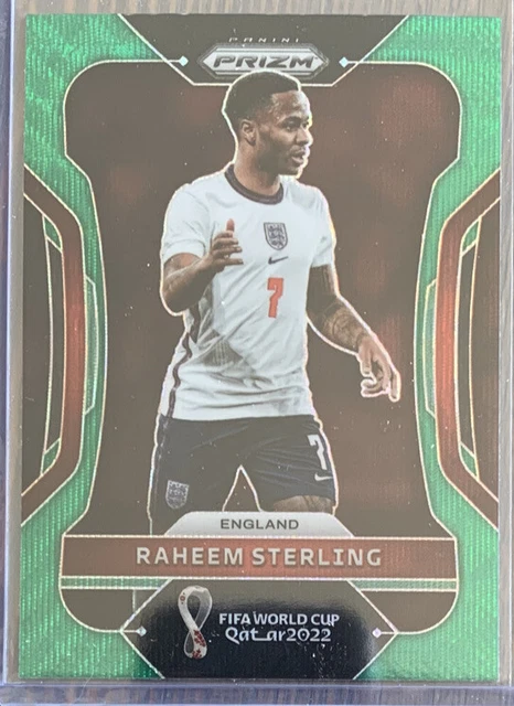 2022 Panini Prizm World Cup Raheem Sterling Green Wave #94 England