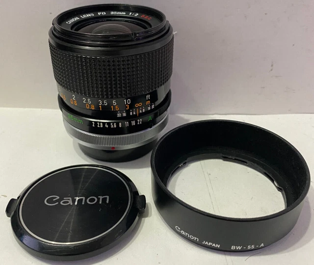Canon FD 35mm f/2 S.S.C. (II) BL Manual Focus Wide Angle Lens Convex, Green A
