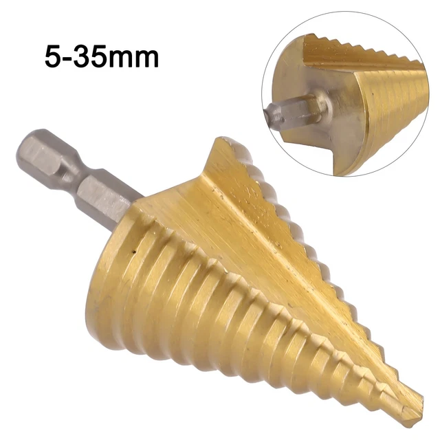 Cone Bit PROFESSIONAL GRADE HSS Step Cone Drill Bit with Hex Shank for Easy ...