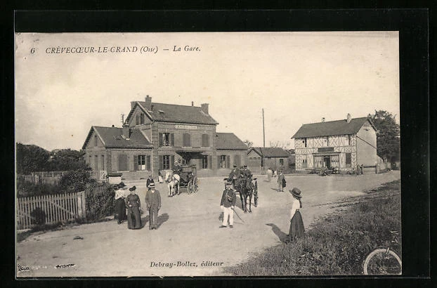 CPA Crèvecoeur-le-Grand, La Gare