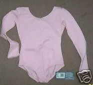 Capezio Leotard Ballet Dance Girl L Long Sleeve Pink New Tags