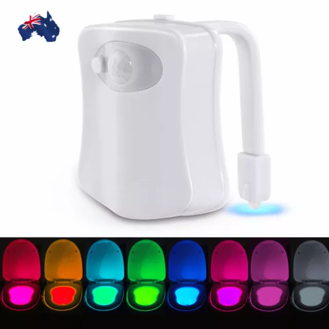8 Colors LED Toilet Bathroom Motion Sensing Automatic Night Light Elderly Kid