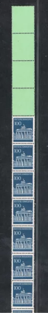 Bund 510 vR Brandenburger Tor dextrin grün Endstreifen RE 11+4 ungeknickt selten