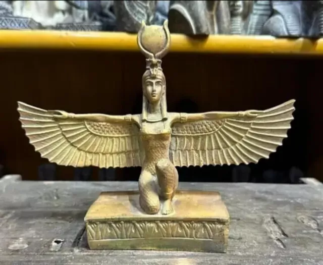 Ancient Egyptian Antiquities Statue of the goddess Isis with open wings Rare BC