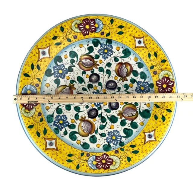 Huge Leoncini 22" Italian Handpainted & Crafted Wall Hanging Plate San Gimignano 2